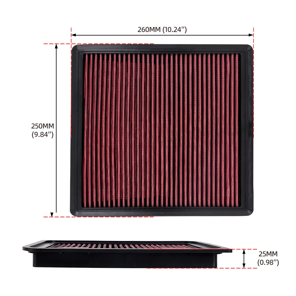 High-Flow Flat Air Filter — Universal Fit for VW, Toyota, BMW, Honda & More