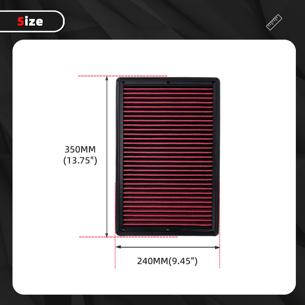 High-Flow Flat Air Filter — Universal Fit for VW, Toyota, BMW, Honda & More
