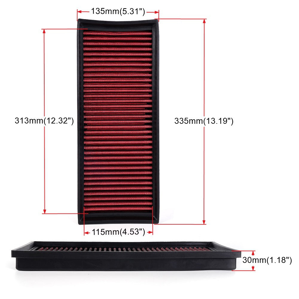 High-Flow Flat Air Filter — Universal Fit for VW, Toyota, BMW, Honda & More