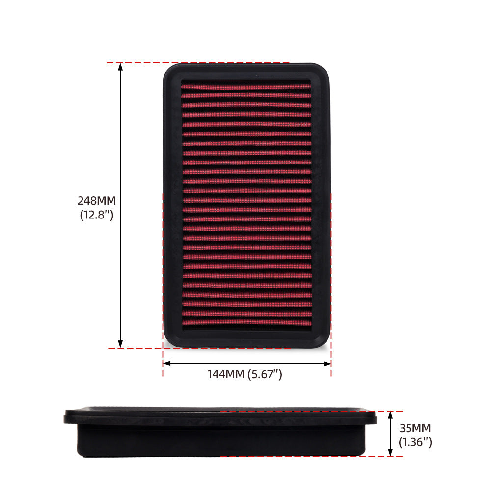 High-Flow Flat Air Filter — Universal Fit for VW, Toyota, BMW, Honda & More
