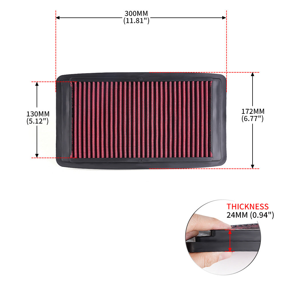 High-Flow Flat Air Filter — Universal Fit for VW, Toyota, BMW, Honda & More