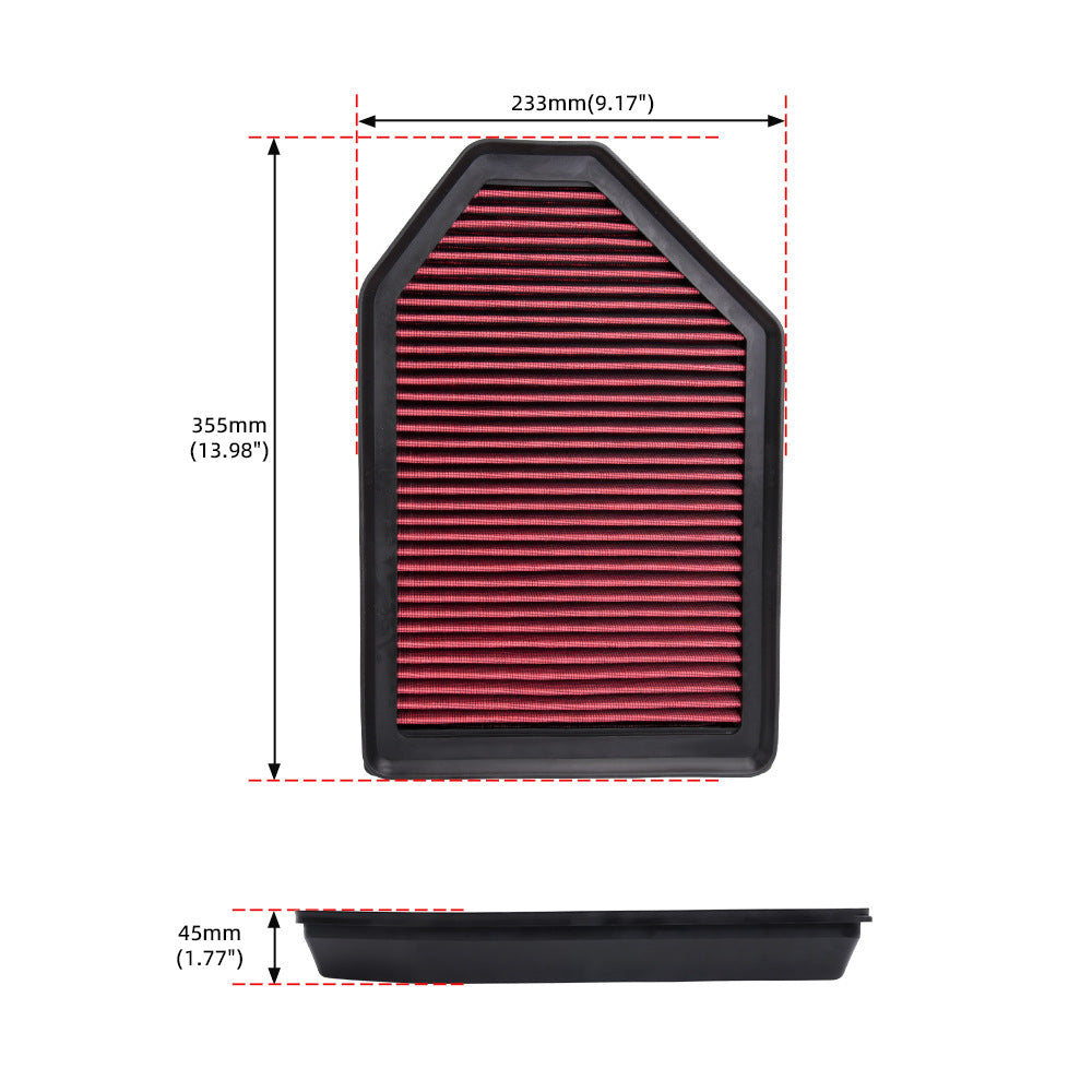High-Flow Flat Air Filter — Universal Fit for VW, Toyota, BMW, Honda & More