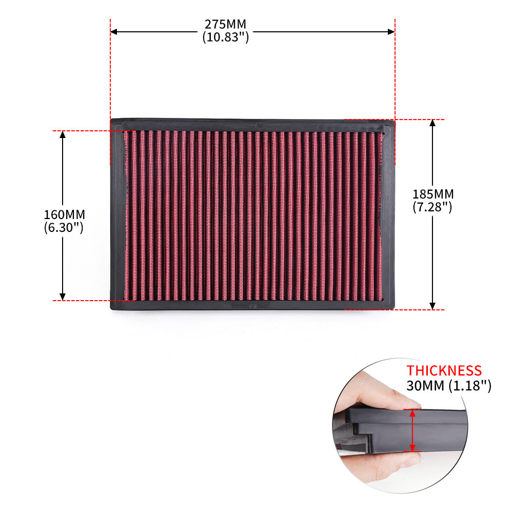 High-Flow Flat Air Filter — Universal Fit for VW, Toyota, BMW, Honda & More