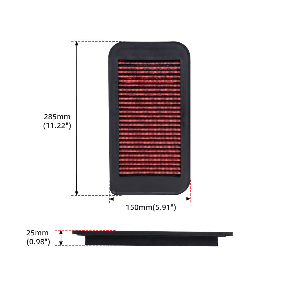 High-Flow Flat Air Filter — Universal Fit for VW, Toyota, BMW, Honda & More