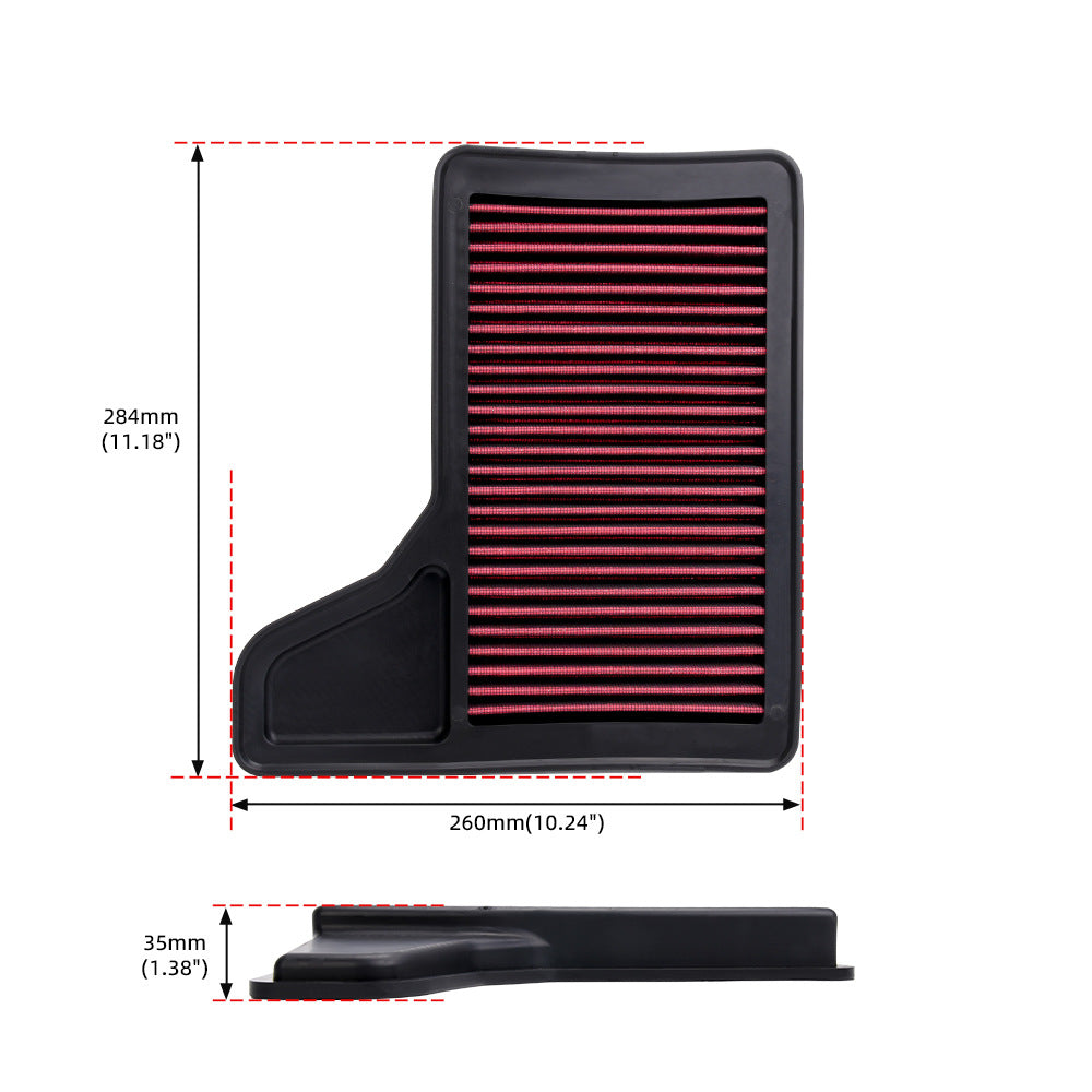 High-Flow Flat Air Filter — Universal Fit for VW, Toyota, BMW, Honda & More