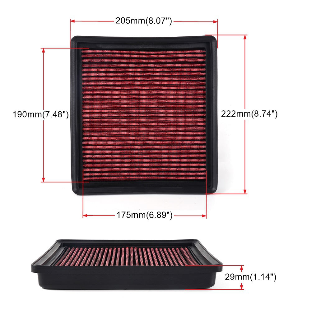 High-Flow Flat Air Filter — Universal Fit for VW, Toyota, BMW, Honda & More