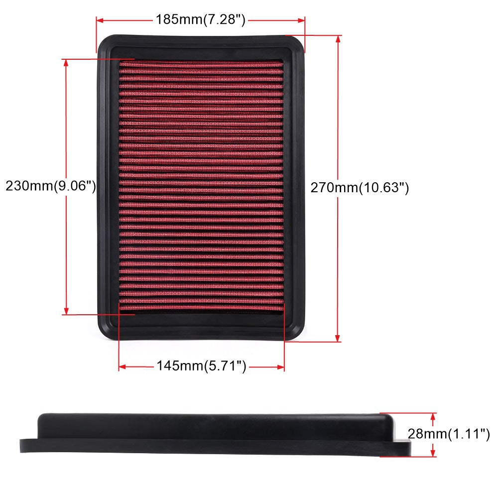 High-Flow Flat Air Filter — Universal Fit for VW, Toyota, BMW, Honda & More