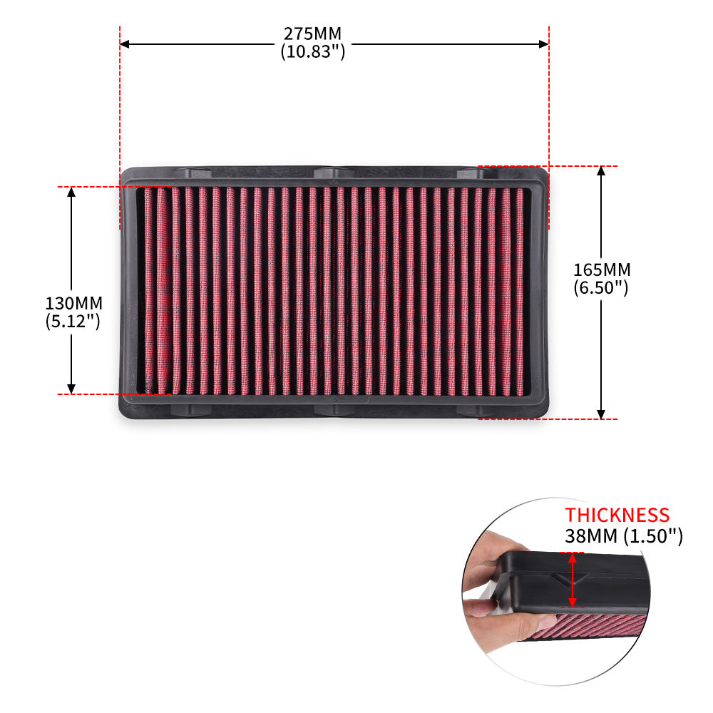 High-Flow Flat Air Filter — Universal Fit for VW, Toyota, BMW, Honda & More
