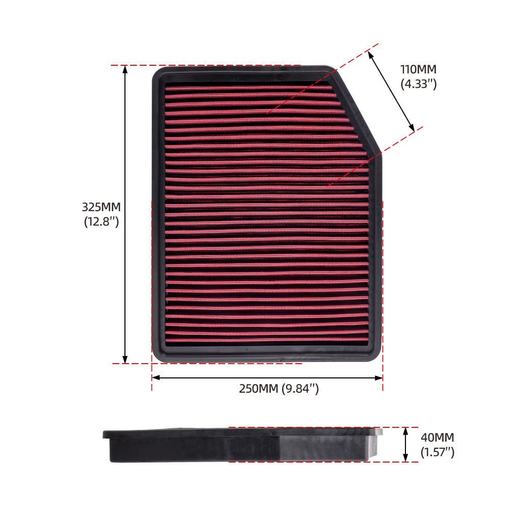 High-Flow Flat Air Filter — Universal Fit for VW, Toyota, BMW, Honda & More