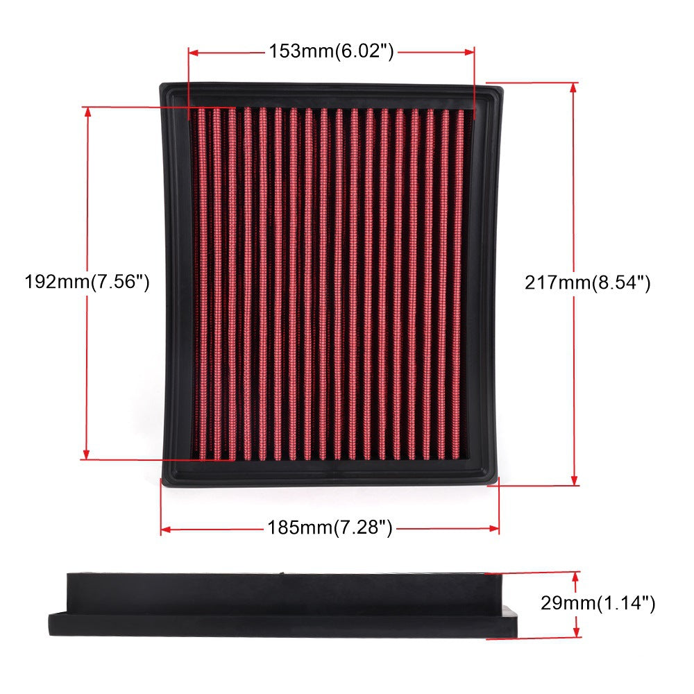 High-Flow Flat Air Filter — Universal Fit for VW, Toyota, BMW, Honda & More