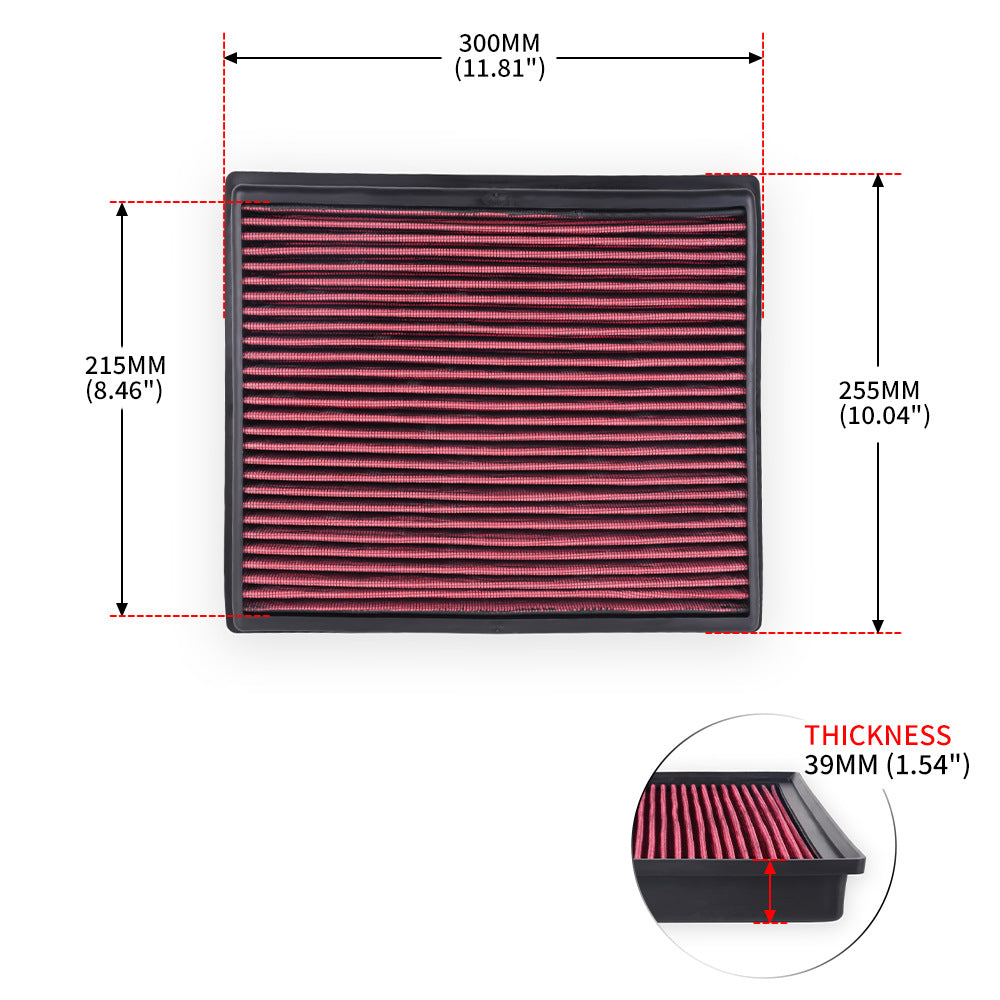 High-Flow Flat Air Filter — Universal Fit for VW, Toyota, BMW, Honda & More