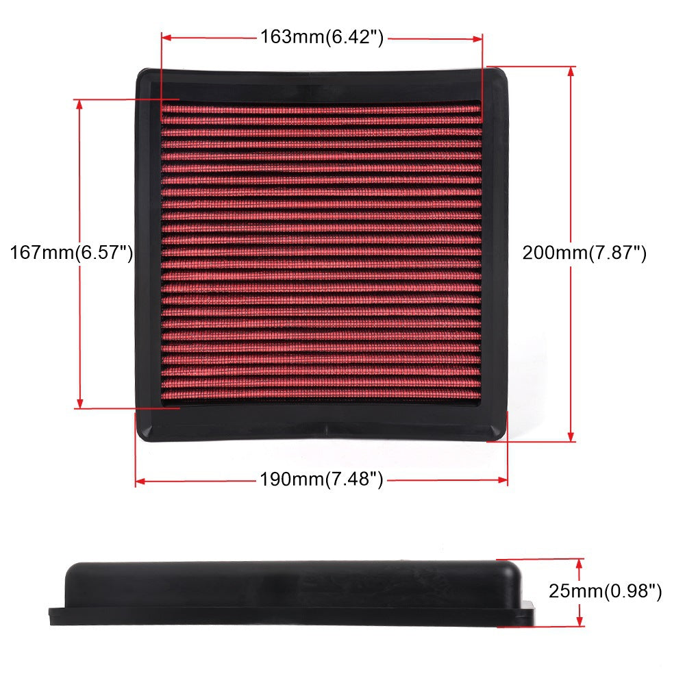 High-Flow Flat Air Filter — Universal Fit for VW, Toyota, BMW, Honda & More