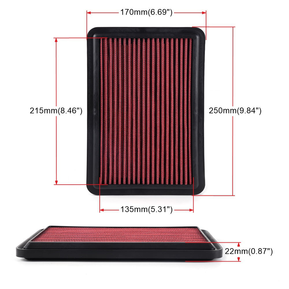 High-Flow Flat Air Filter — Universal Fit for VW, Toyota, BMW, Honda & More