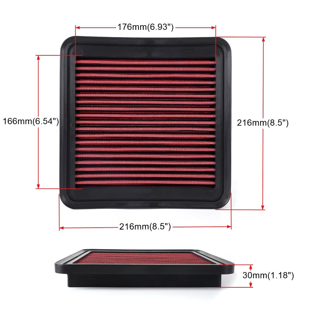 High-Flow Flat Air Filter — Universal Fit for VW, Toyota, BMW, Honda & More