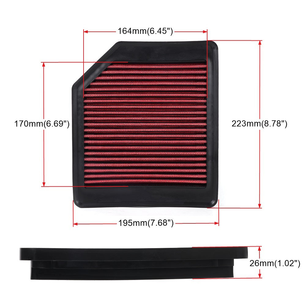 High-Flow Flat Air Filter — Universal Fit for VW, Toyota, BMW, Honda & More
