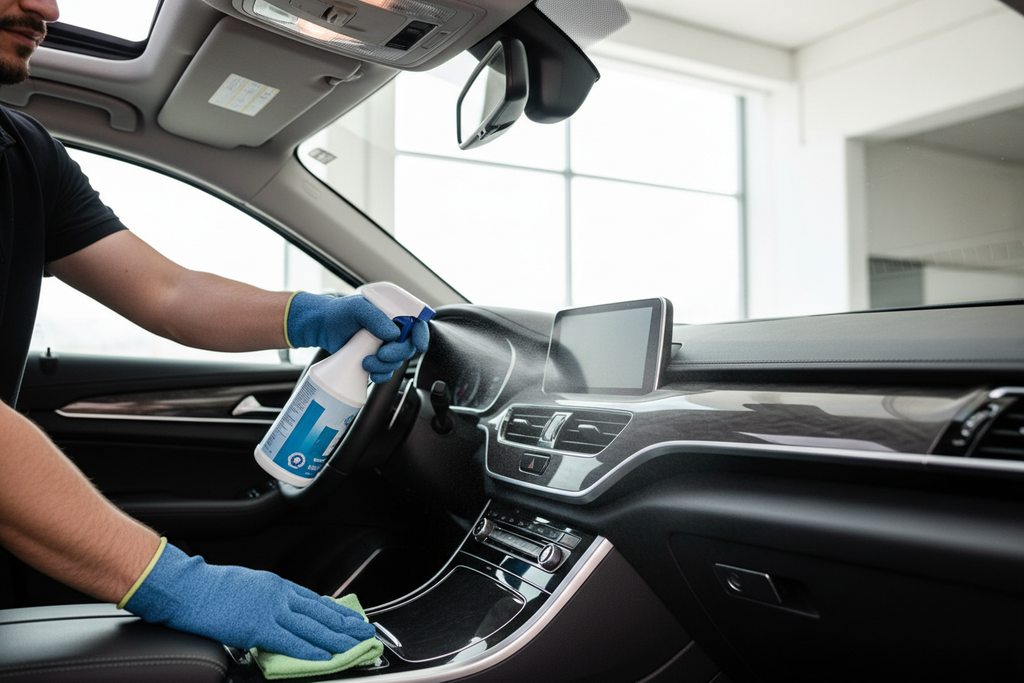 Dashboard spray cleaning